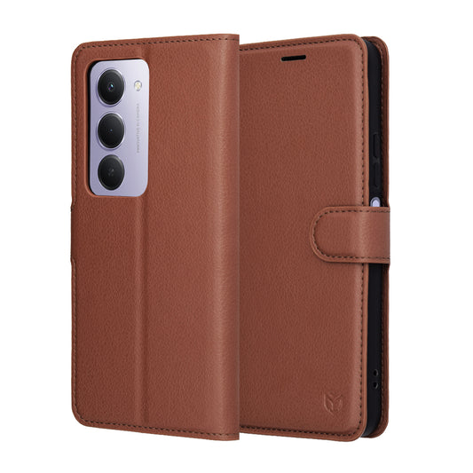 Suojakotelo Xiaomi Redmi 15 5G / 15 4G, Techsuit, Leather Folio, Ruskea
