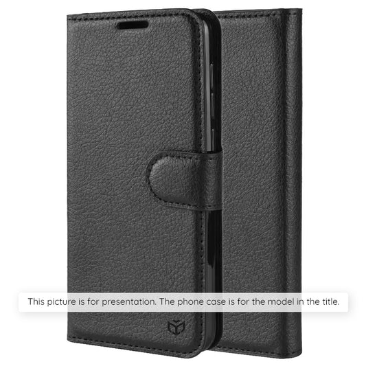 Kuori Xiaomi Redmi 15 5G / 15 4G:lle, Techsuit, nahkainen folio, musta