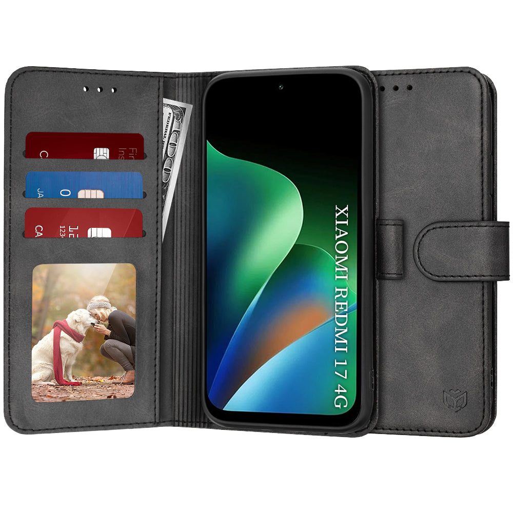 Kuori Xiaomi Redmi 17 5G / 17 4G:lle, Techsuit, Diary Book, Musta