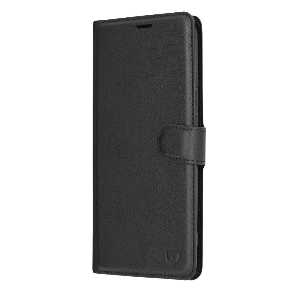 Kuori Xiaomi Redmi 9C NFC / 9C:lle, Techsuit, nahkainen folio, musta