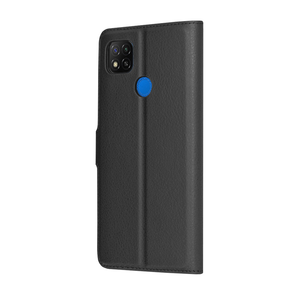 Kuori Xiaomi Redmi 9C NFC / 9C:lle, Techsuit, nahkainen folio, musta