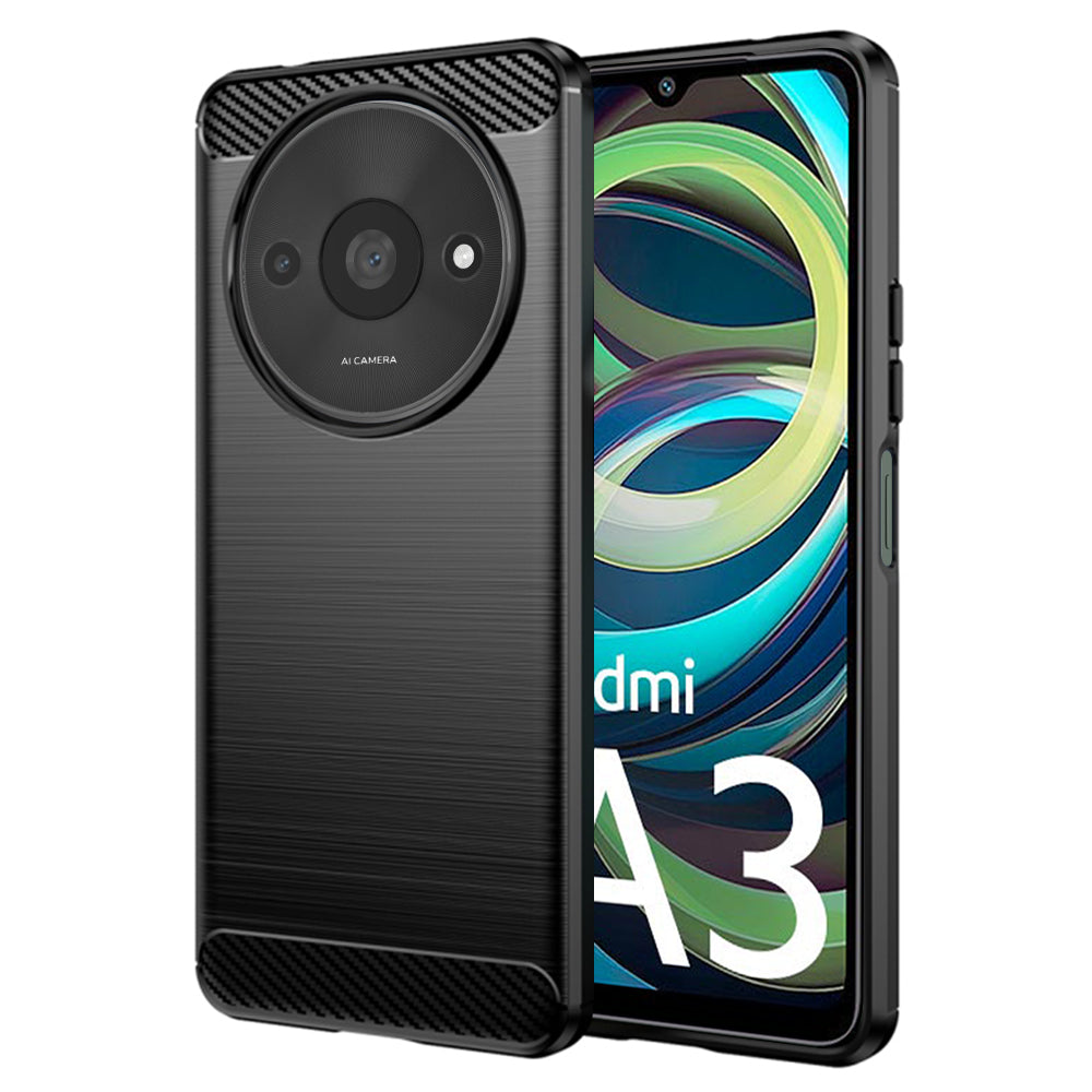 Kuori Xiaomi Redmi A3x / A3:lle, Techsuit, Hiili, Musta