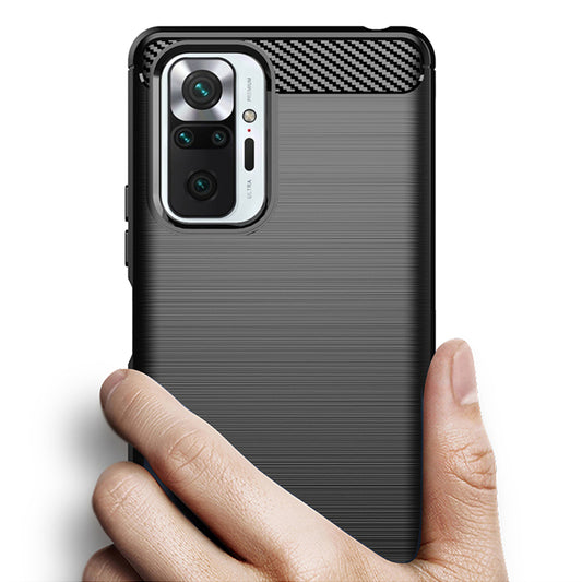Kuori Xiaomi Redmi Note 10 Pro Max / Note 10 Pro, Techsuit, Hiili, Musta