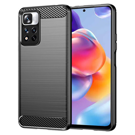 Kuori Xiaomi Redmi Note 11 Pro+ 5G:lle, Techsuit, Hiili, Musta
