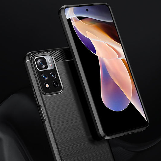 Kuori Xiaomi Redmi Note 11 Pro+ 5G:lle, Techsuit, Hiili, Musta