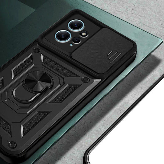 Kuori Xiaomi Redmi Note 12 4G:lle, Techsuit, CamShield, Musta