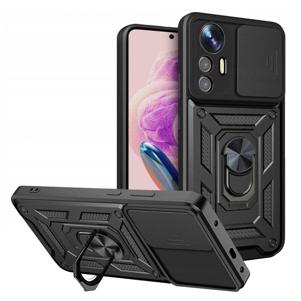 Kuori Xiaomi Redmi Note 12S:lle, Techsuit, CamShield, Musta
