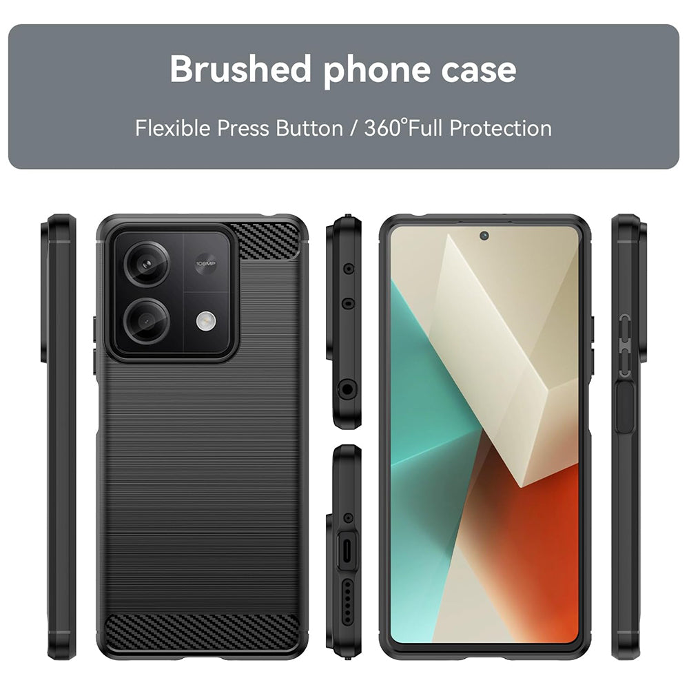 Kuori Xiaomi Redmi Note 13 5G:lle, Techsuit, Hiili, Musta
