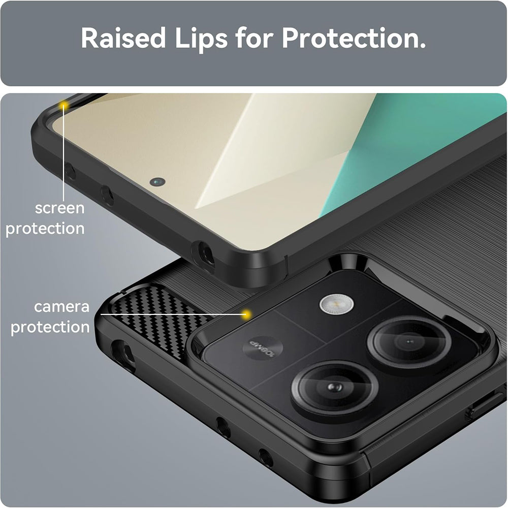 Kuori Xiaomi Redmi Note 13 5G:lle, Techsuit, Hiili, Musta
