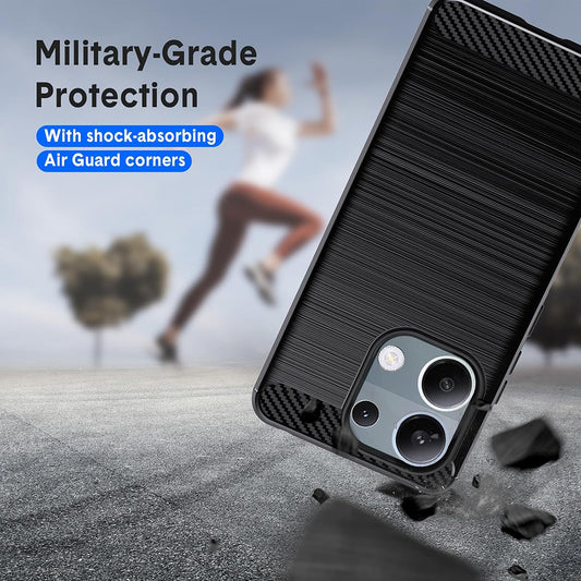 Kuori Xiaomi Redmi Note 13 Pro 4G / Poco M6 Pro 4G:lle, Techsuit, Hiili, Musta