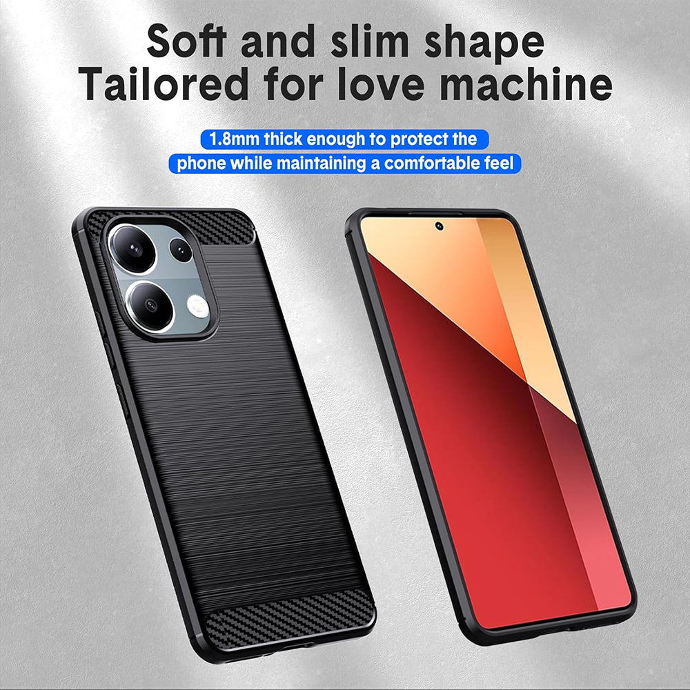 Kuori Xiaomi Redmi Note 13 Pro 4G / Poco M6 Pro 4G:lle, Techsuit, Hiili, Musta