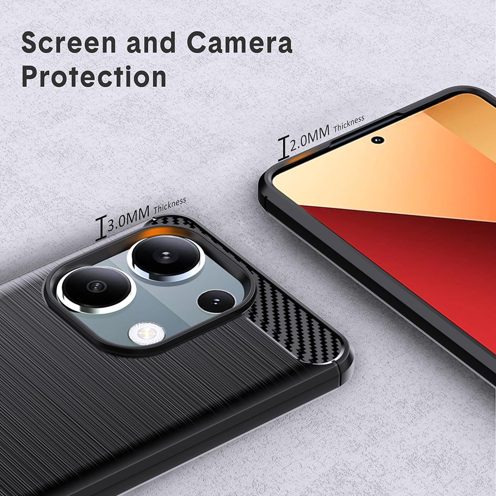 Kuori Xiaomi Redmi Note 13 Pro 4G / Poco M6 Pro 4G:lle, Techsuit, Hiili, Musta