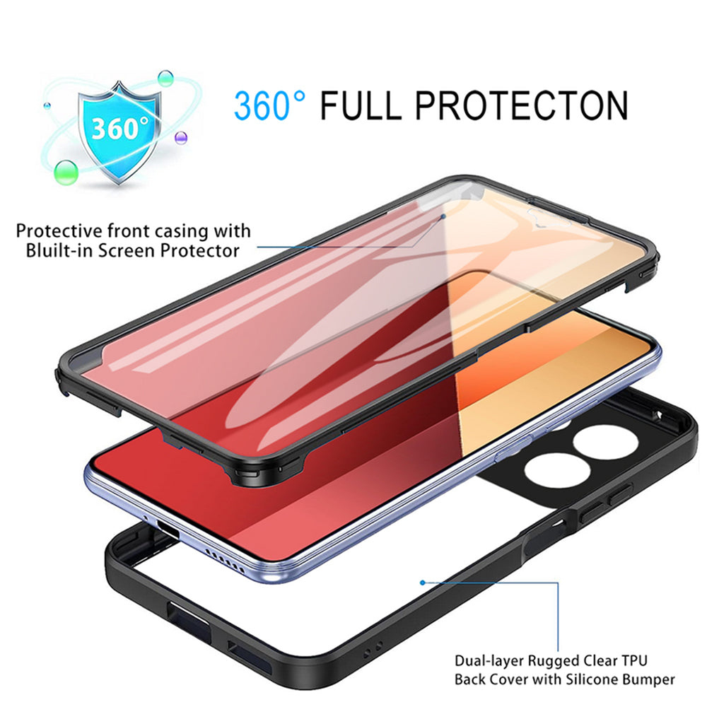 Kuori Xiaomi Redmi Note 13 Pro 4G / Poco M6 Pro 4G:lle, Techsuit, ColorVerse 360, Musta