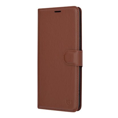 Kuori Xiaomi Redmi Note 13 Pro+:lle, Techsuit, nahkainen folio, ruskea
