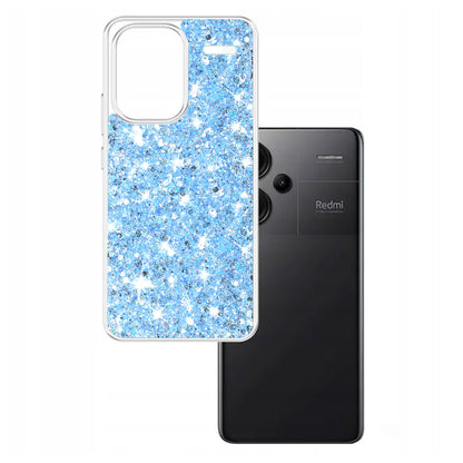 Kuori Xiaomi Redmi Note 13 Pro+:lle, Techsuit, Kimaltava Glitter, Sininen