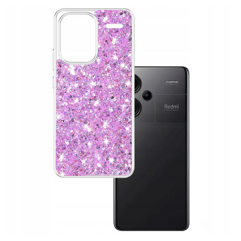 Kuori Xiaomi Redmi Note 13 Pro+:lle, Techsuit, Kimaltava Glitter, Magenta