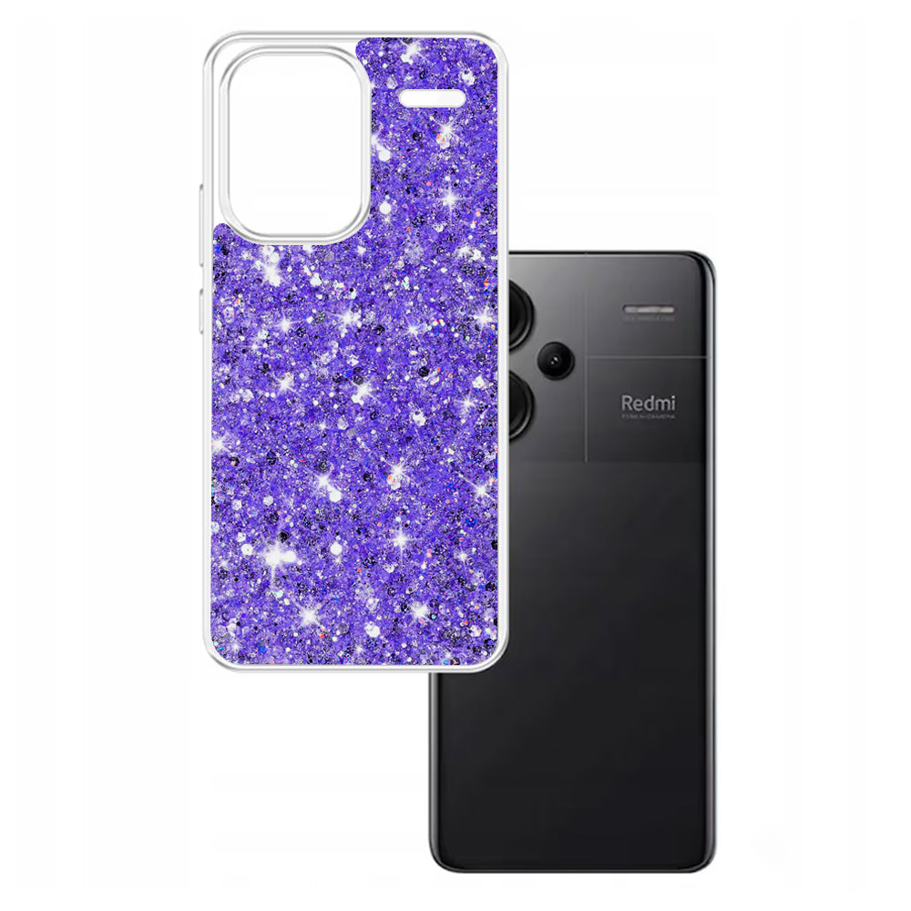 Kuori Xiaomi Redmi Note 13 Pro+:lle, Techsuit, Kimaltava Glitter, Violetti