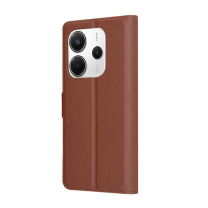 Kuori Xiaomi Redmi Note 14 4G:lle (Alueellinen), Techsuit, Nahkainen Folio, Ruskea