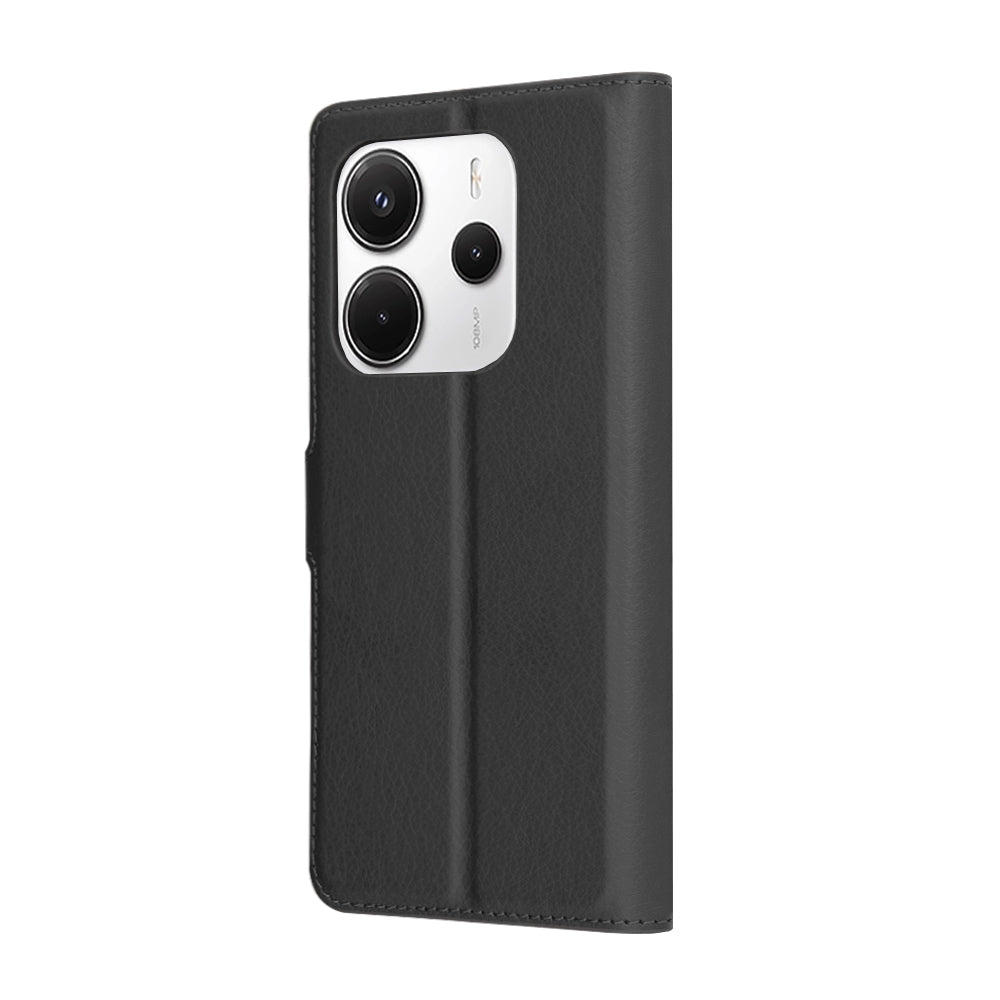 Kuori Xiaomi Redmi Note 14 4G:lle (Alueellinen), Techsuit, Nahkainen Folio, Musta