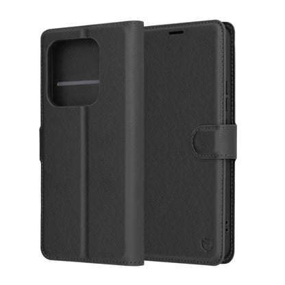 Kuori Xiaomi Redmi Note 14 4G:lle (Alueellinen), Techsuit, Nahkainen Folio, Musta