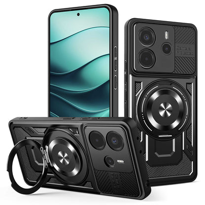 Kuori Xiaomi Redmi Note 14 4G:lle (alueellinen), Techsuit, RuggedCam, musta