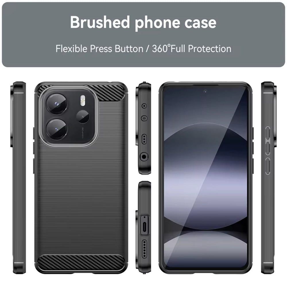 Case for Xiaomi Redmi Note 14 4G (Standard), Techsuit, Carbon, Black