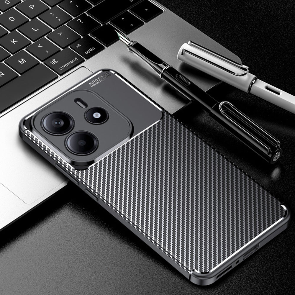 Kuori Xiaomi Redmi Note 14 5G:lle, Techsuit, Hiilikuitu, Musta