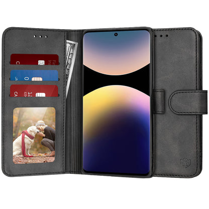 Case for Xiaomi Redmi Note 14 Pro 4G, Techsuit, Diary Book, Black