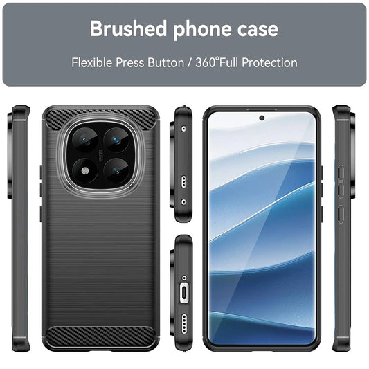 Kuori Xiaomi Redmi Note 14 Pro+ 5G:lle, Techsuit, Hiili, Musta