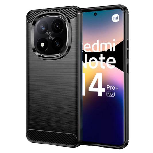 Kuori Xiaomi Redmi Note 14 Pro+ 5G:lle, Techsuit, Hiili, Musta