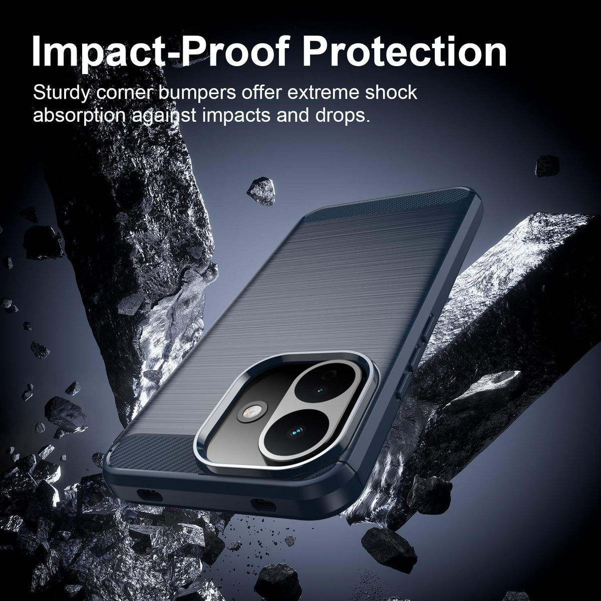 Suojakuori Xiaomi Redmi Note 17 Pro -puhelimelle, Techsuit, Carbon, sininen