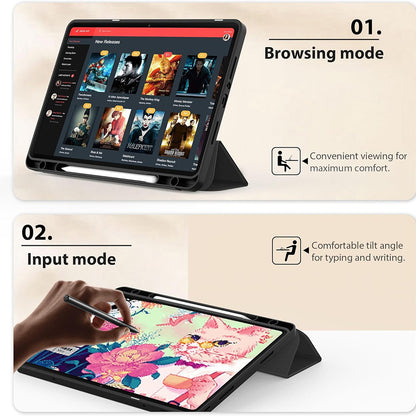 Kuori Xiaomi Redmi Pad SE 8.7:lle, Techsuit, Flex Trifold, Musta