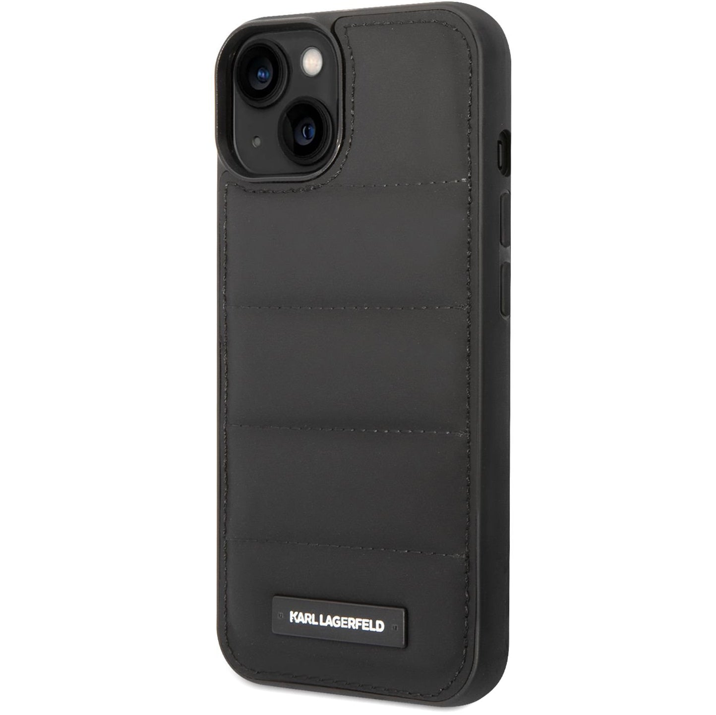 Kotelo Apple iPhone 14 Plus -puhelimelle, Karl Lagerfeld, Quilted Puffy Metal Logo, Musta