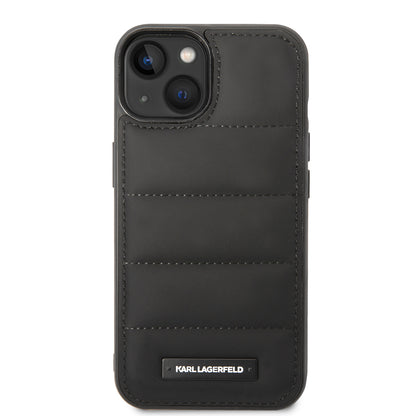 Kotelo Apple iPhone 14 Plus -puhelimelle, Karl Lagerfeld, Quilted Puffy Metal Logo, Musta