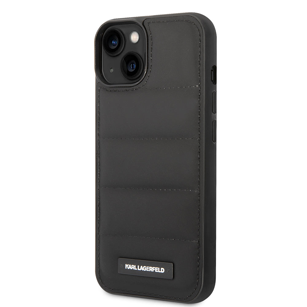 Kotelo Apple iPhone 14 Plus -puhelimelle, Karl Lagerfeld, Quilted Puffy Metal Logo, Musta