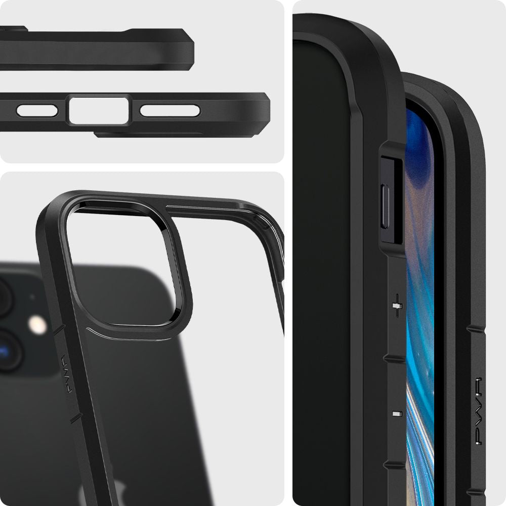 Kotelo Apple iPhone 12 / 12 Prolle, Spigen, Ultra Hybrid, Musta ACS01703