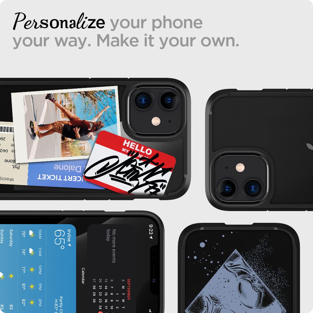Kotelo Apple iPhone 12 / 12 Prolle, Spigen, Ultra Hybrid, Musta ACS01703