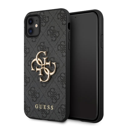 Suojakotelo Apple iPhone 11:lle, Guess, 4G Metal Logo, Harmaa