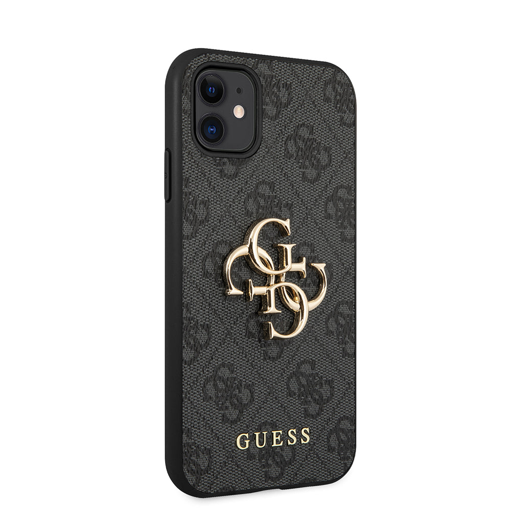 Suojakotelo Apple iPhone 11:lle, Guess, 4G Metal Logo, Harmaa