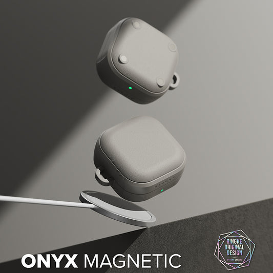 Ringke Onyx Magnetic -suojakotelo Samsung Galaxy Buds4 Prolle, Harmaa