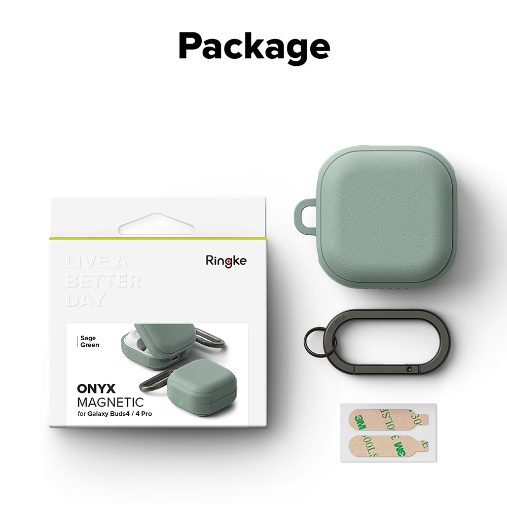 Ringke Onyx Magnetic -suojakotelo Samsung Galaxy Buds4 / Buds4 Prolle, Vihreä