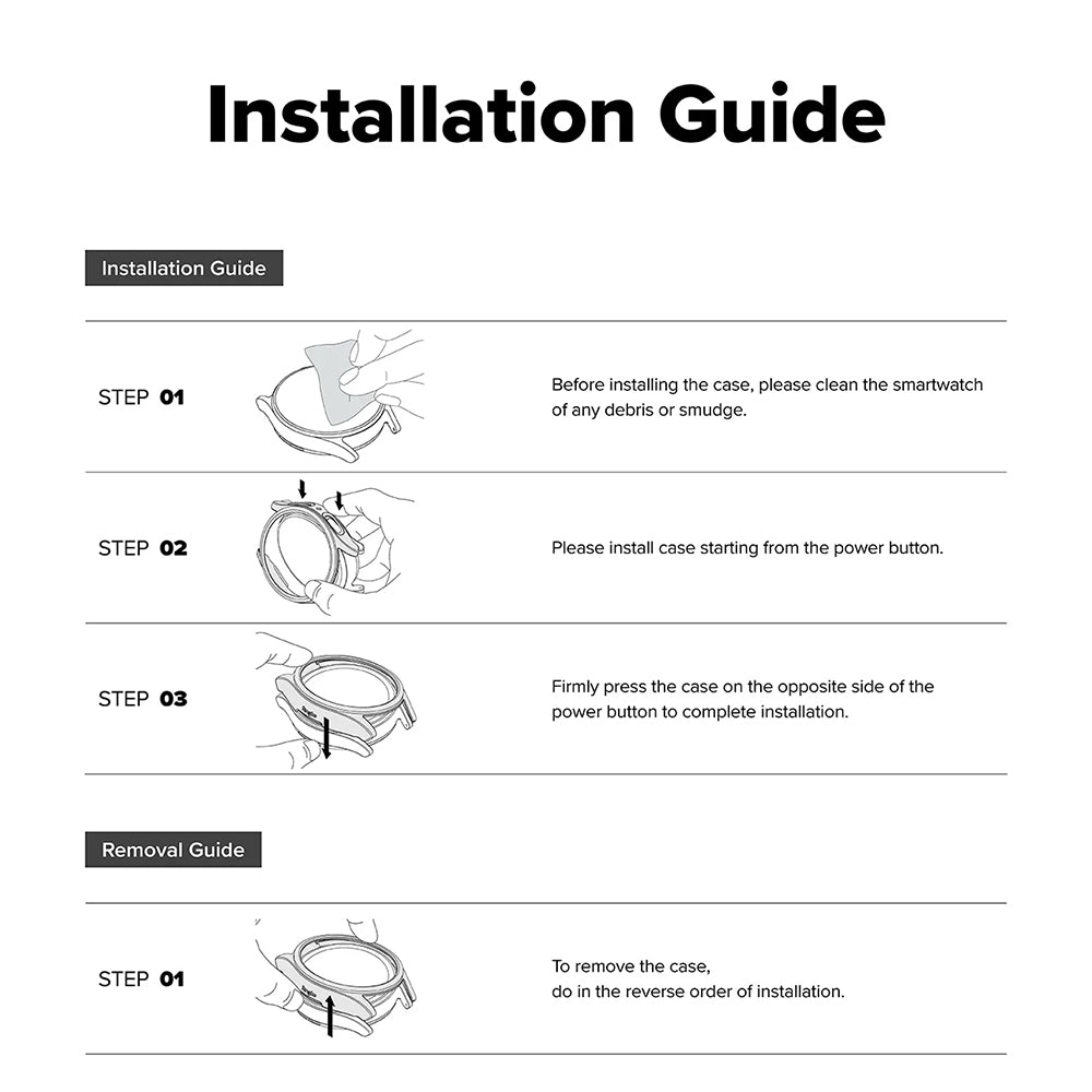 Ringke Slim -kotelo Samsung Galaxy Watch8 40mm:lle, 2 kappaleen setti, Läpinäkyvä
