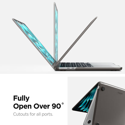 Spigen Airskin -kotelo Apple MacBook Air 13 tuumaa (2026) / (2025) / (2024) / (2022), Musta satiini ACS11531