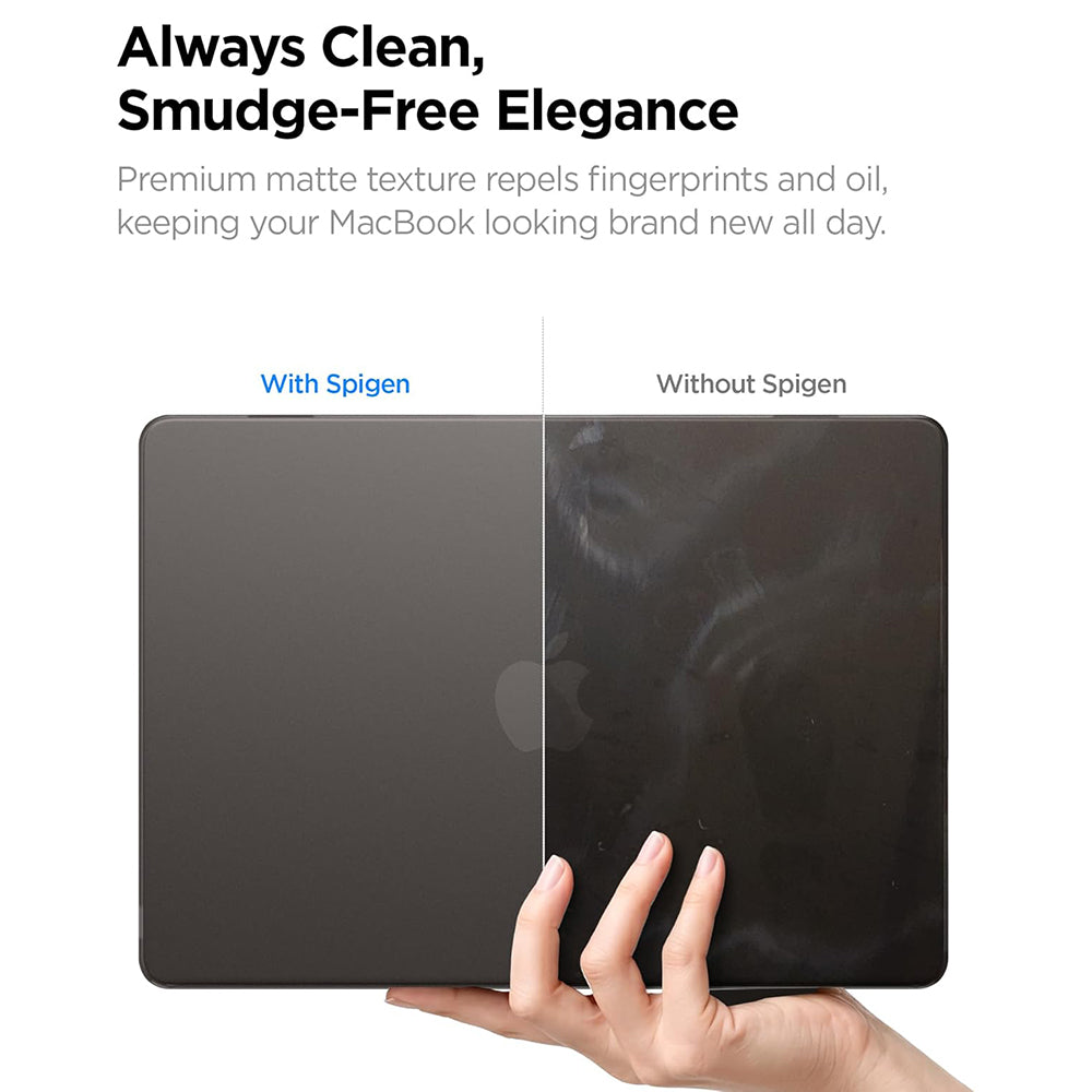 Spigen Airskin -kotelo Apple MacBook Air 13 tuumaa (2026) / (2025) / (2024) / (2022), Musta satiini ACS11531