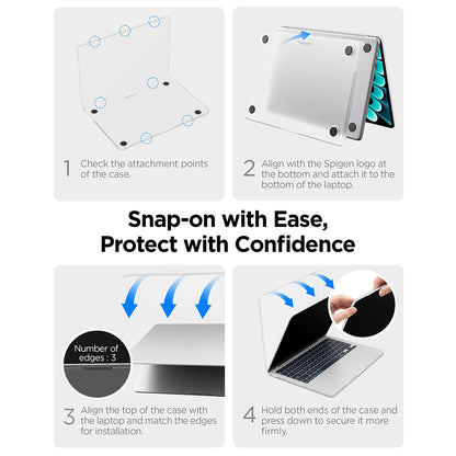 Spigen Airskin -kotelo Apple MacBook Air 13 tuumaa (2026) / (2025) / (2024) / (2022), Musta satiini ACS11531
