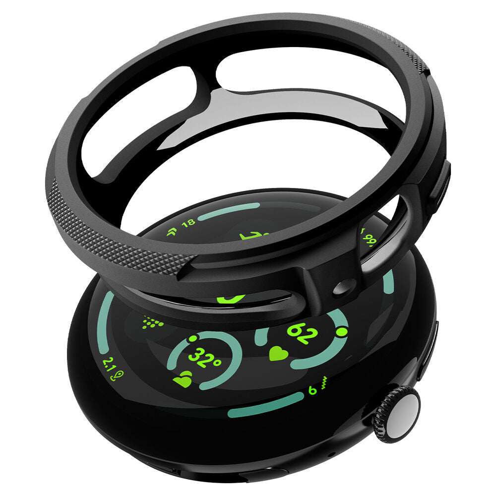 Spigen Liquid Air -kuori Google Pixel Watch 4 41mm:lle, Matta Musta ACS09483