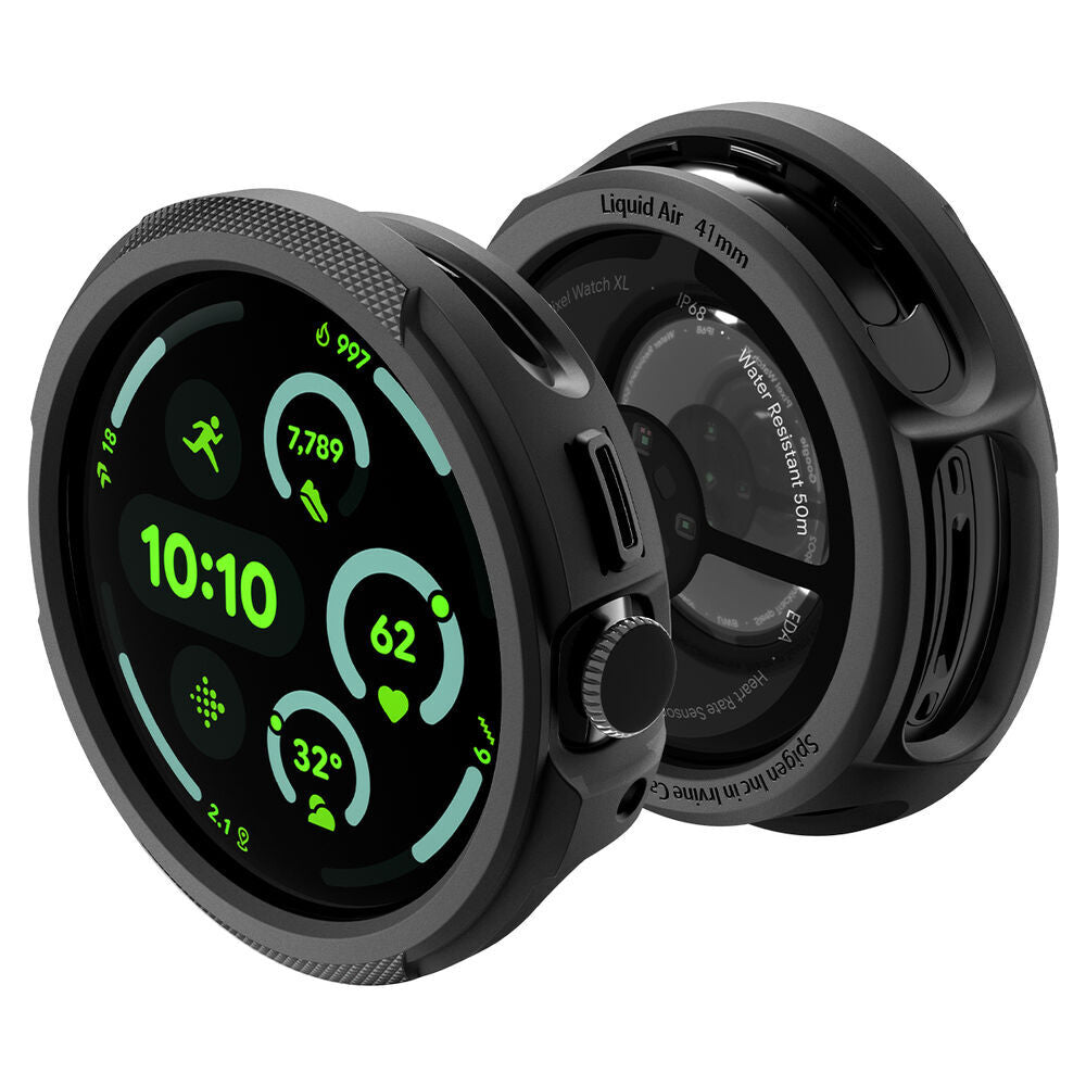 Spigen Liquid Air -kuori Google Pixel Watch 4 41mm:lle, Matta Musta ACS09483