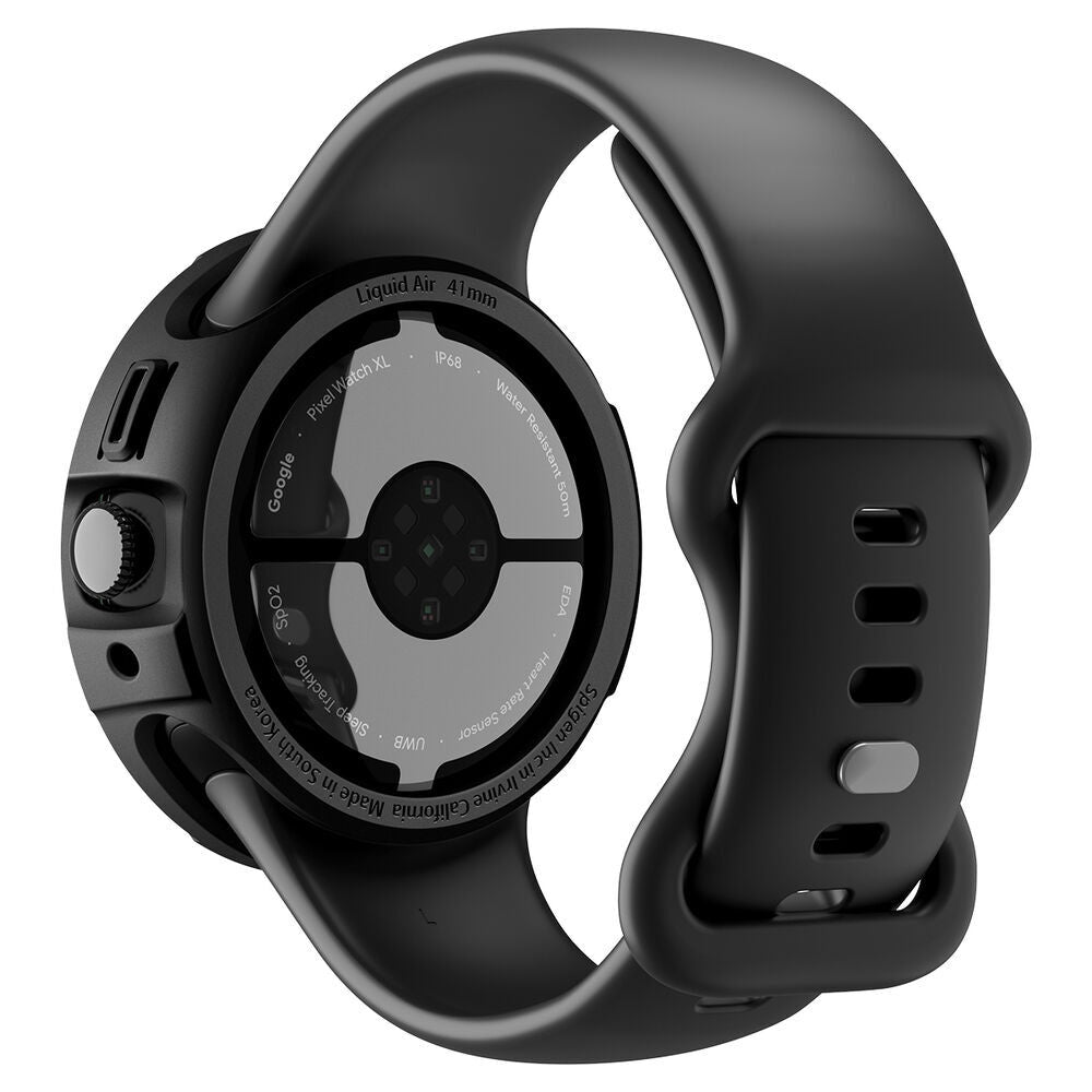 Spigen Liquid Air -kuori Google Pixel Watch 4 41mm:lle, Matta Musta ACS09483