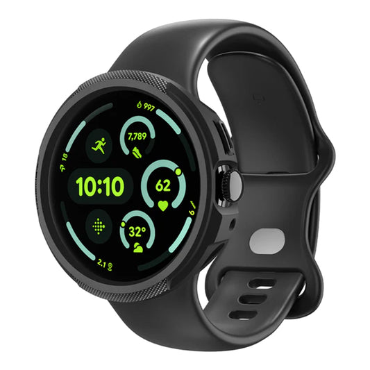 Spigen Liquid Air -kuori Google Pixel Watch 4 45mm:lle, Matta Musta ACS11222