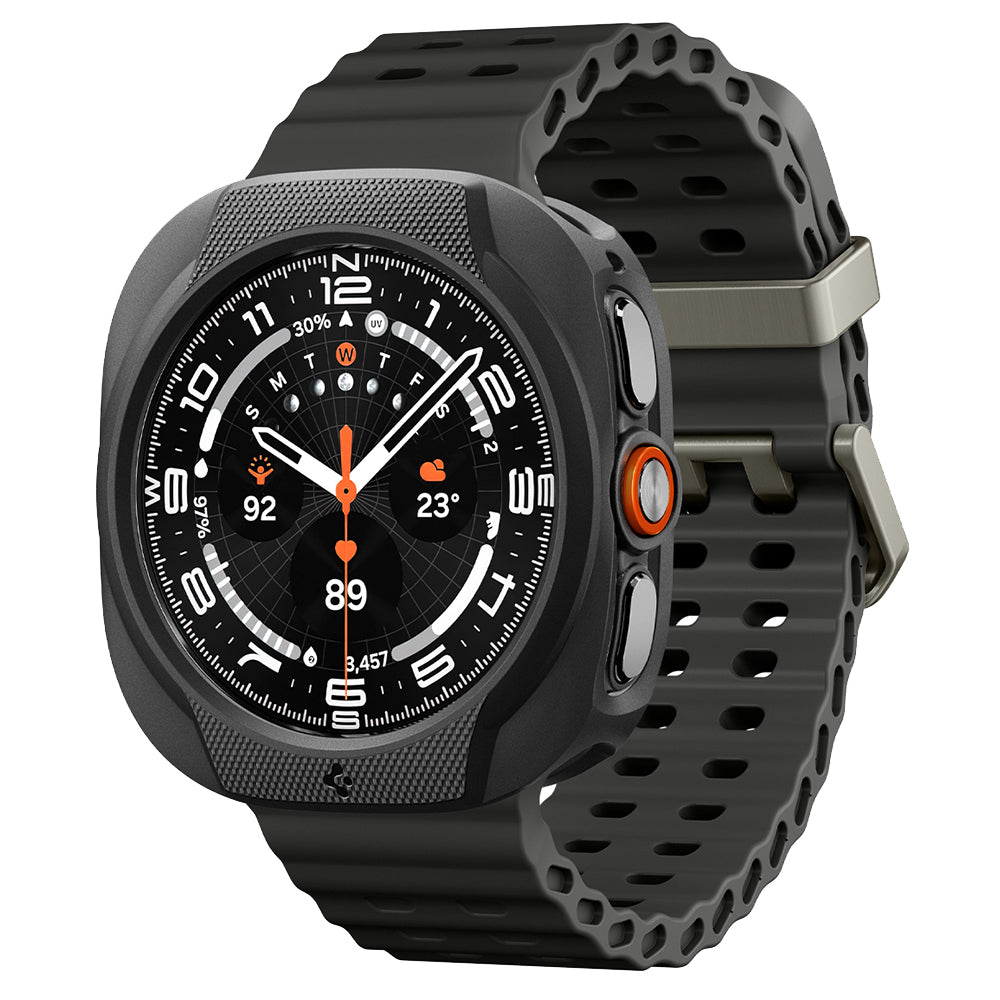 Spigen Liquid Air -kuori Samsung Galaxy Watch Ultra2:lle, Matta Musta ACS11610